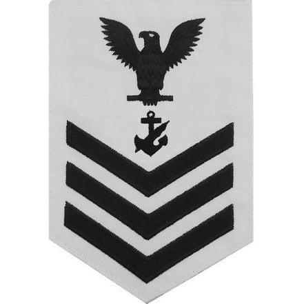 Navy E6 MALE Rating Badge: Navy Counselor - white - Hooyah Woodworks LLC
