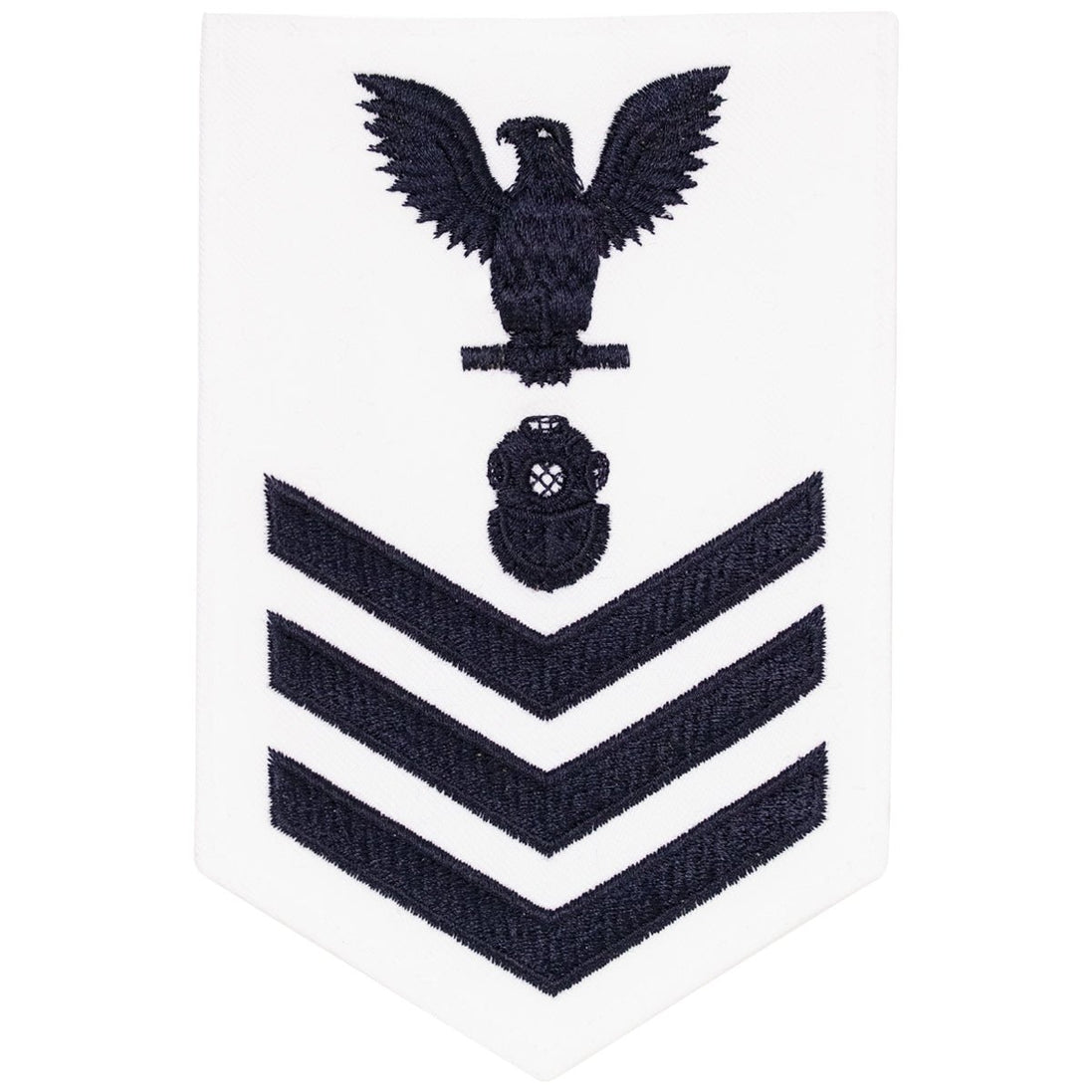 Navy E6 MALE Rating Badge: Navy Diver - white - Hooyah Woodworks LLC
