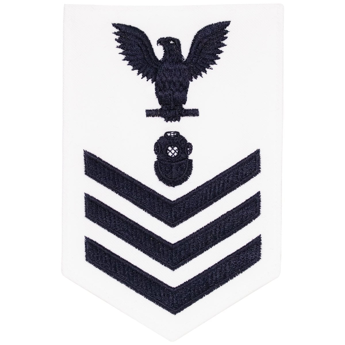 Navy E6 MALE Rating Badge: Navy Diver - white - Hooyah Woodworks LLC