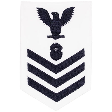 Navy E6 MALE Rating Badge: Navy Diver - white - Hooyah Woodworks LLC