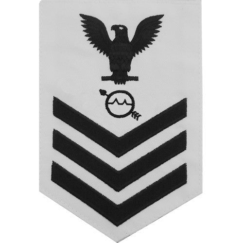 Navy E6 MALE Rating Badge: Operations Specialist - white - Hooyah Woodworks LLC