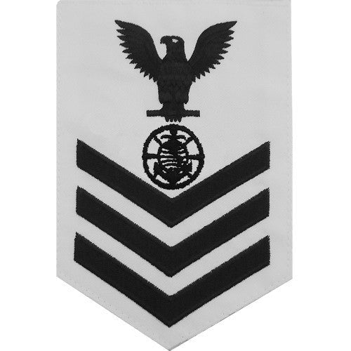 Navy E6 MALE Rating Badge: Religious Programs Specialist - white - Hooyah Woodworks LLC