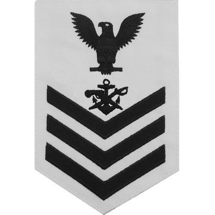 Navy E6 MALE Rating Badge: Special Warfare Boat Operator - white - Hooyah Woodworks LLC