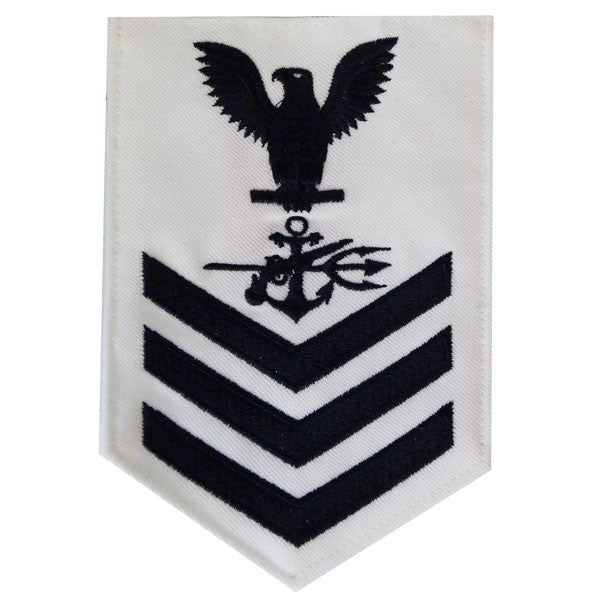 Navy E6 MALE Rating Badge: Special Warfare Operator - white - Hooyah Woodworks LLC