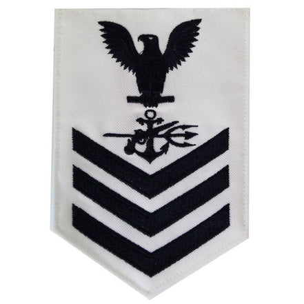 Navy E6 MALE Rating Badge: Special Warfare Operator - white - Hooyah Woodworks LLC