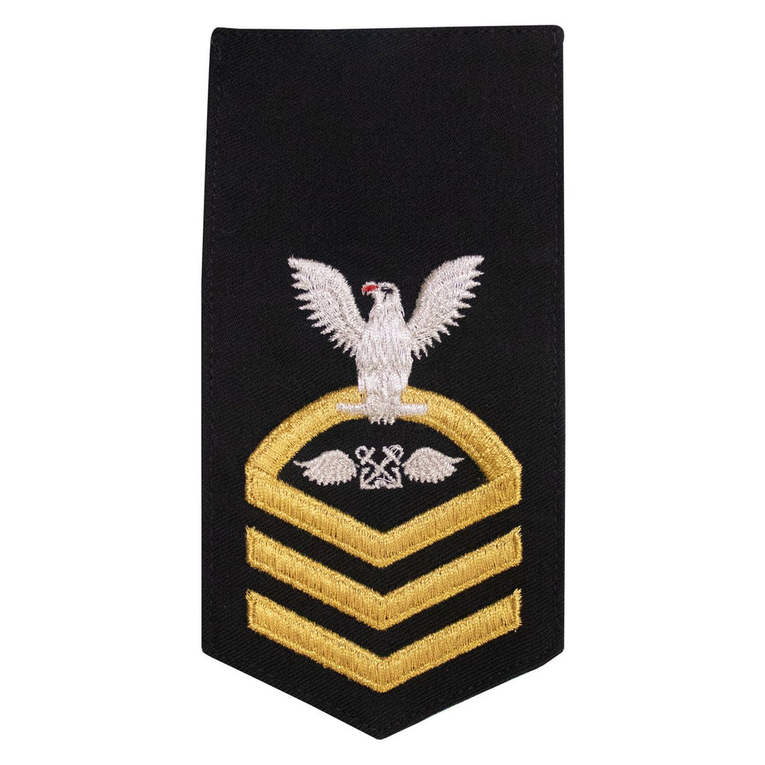 Navy E7 FEMALE Rating Badge: AB Aviation Boatswains Mate - seaworthy gold on blue - Hooyah Woodworks LLC