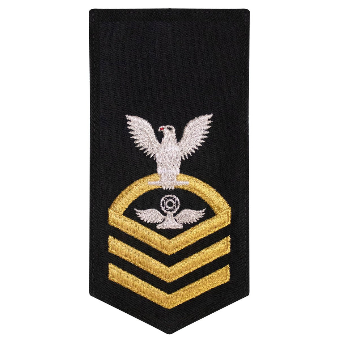 Navy E7 FEMALE Rating Badge: AC Air Traffic Controller - seaworthy gold on blue - Hooyah Woodworks LLC