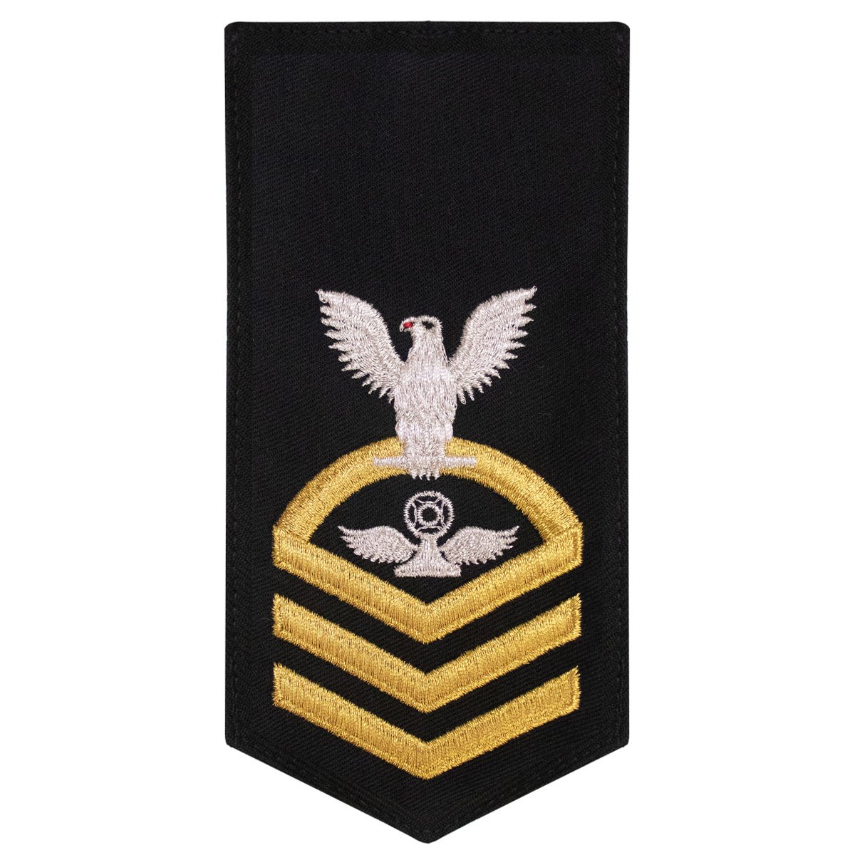 Navy E7 FEMALE Rating Badge: AC Air Traffic Controller - seaworthy gold on blue - Hooyah Woodworks LLC