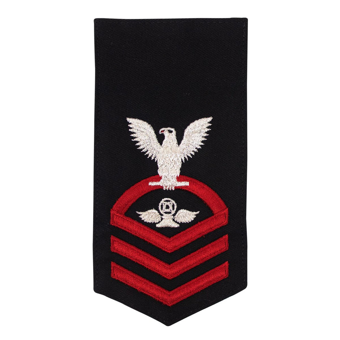 Navy E7 FEMALE Rating Badge: AC Air Traffic Controller - seaworthy red on blue - Hooyah Woodworks LLC