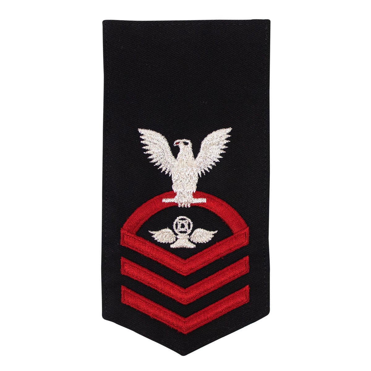 Navy E7 FEMALE Rating Badge: AC Air Traffic Controller - seaworthy red on blue - Hooyah Woodworks LLC