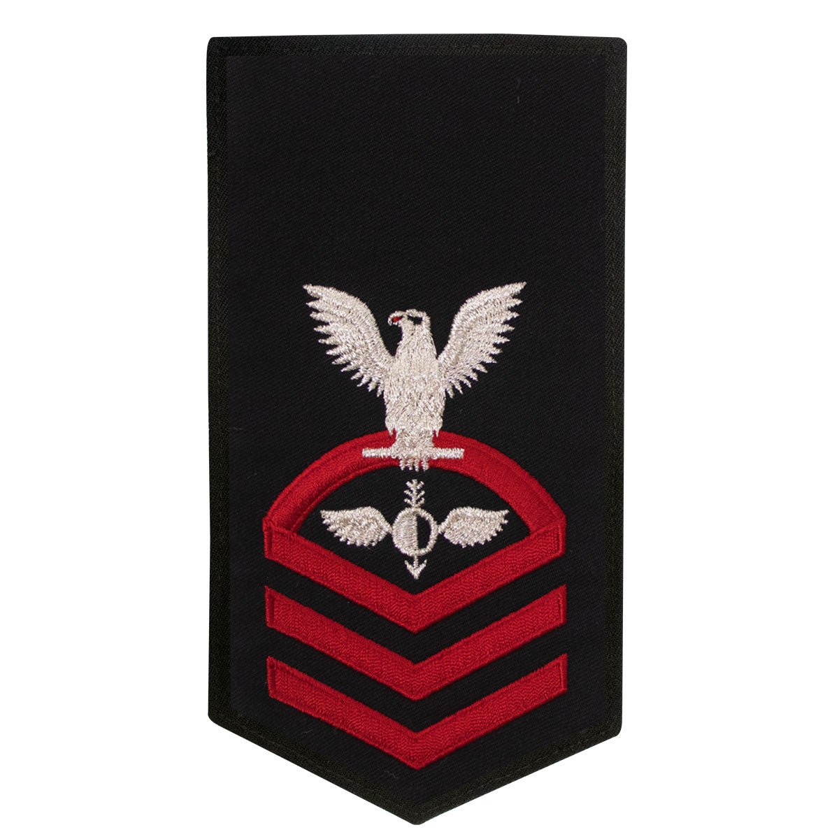 Navy E7 FEMALE Rating Badge: AG Aerographers Mate - seaworthy red on blue - Hooyah Woodworks LLC