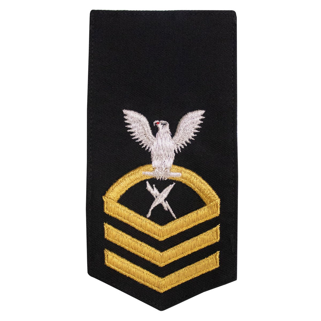 Navy E7 FEMALE Rating Badge: CT Cryptologic Technician - seaworthy gold on blue - Hooyah Woodworks LLC