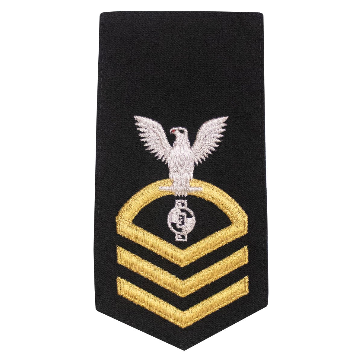 Navy E7 FEMALE Rating Badge: EA Engineering Aide- seaworthy gold on blue - Hooyah Woodworks LLC