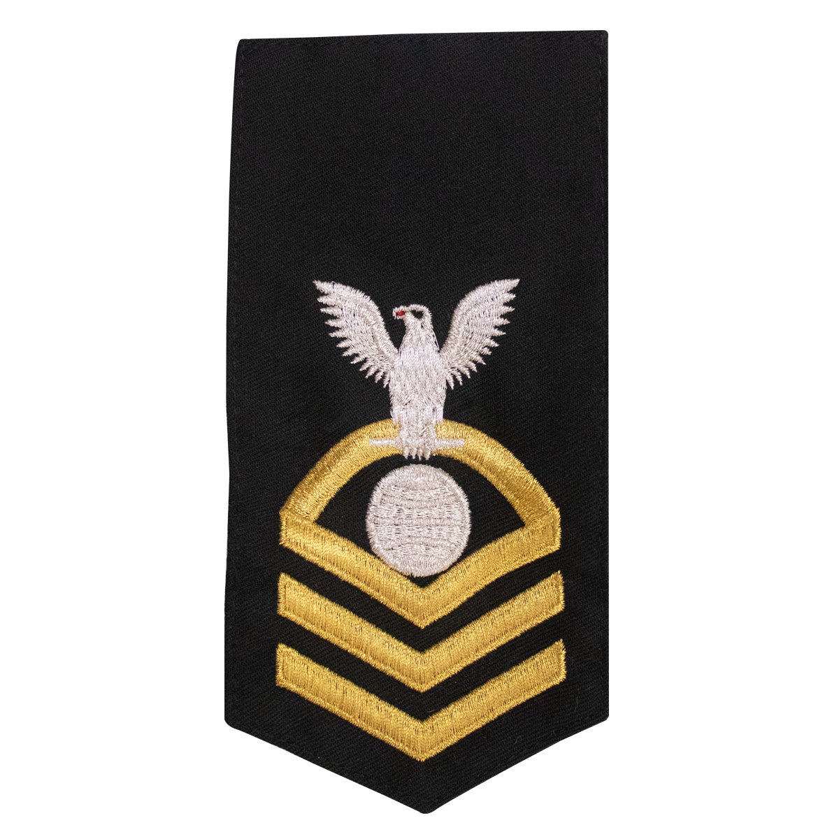 Navy E7 FEMALE Rating Badge: EM Electricians Mate - seaworthy gold on blue - Hooyah Woodworks LLC