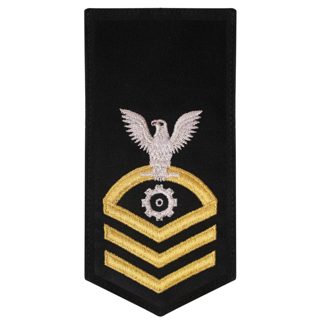 Navy E7 FEMALE Rating Badge: EN Engineman - seaworthy gold on blue - Hooyah Woodworks LLC