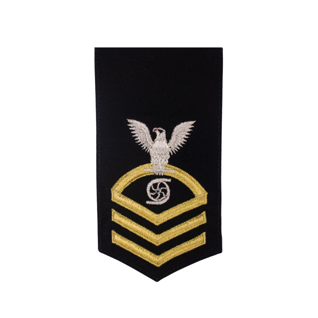 Navy E7 FEMALE Rating Badge: GS Gas Turbine System Technician - seaworthy gold on blue - Hooyah Woodworks LLC