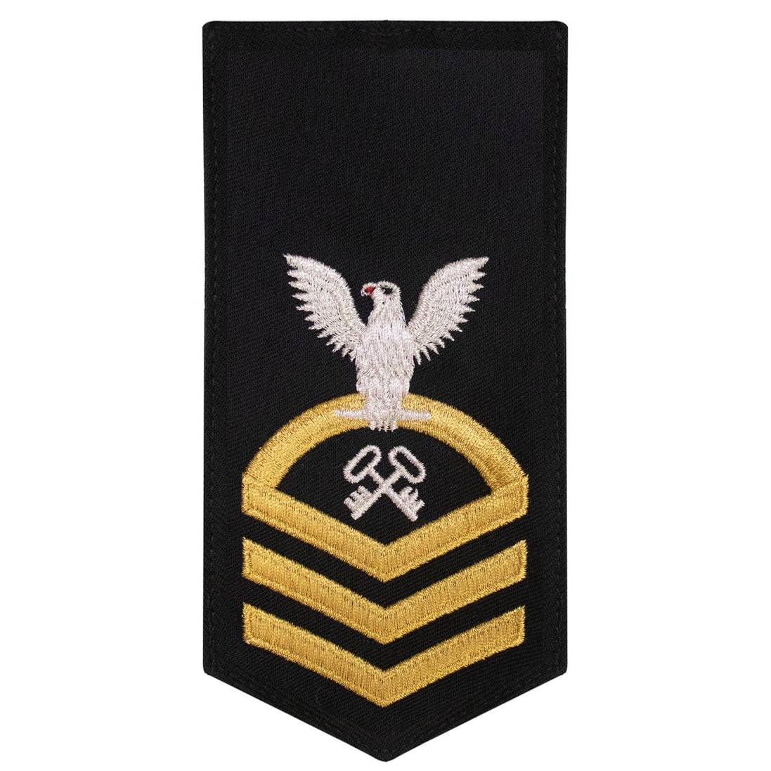 Navy E7 FEMALE Rating Badge: LS Logistics Specialist - seaworthy gold on blue - Hooyah Woodworks LLC