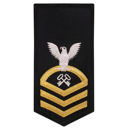 Navy E7 FEMALE Rating Badge: LS Logistics Specialist - seaworthy gold on blue - Hooyah Woodworks LLC