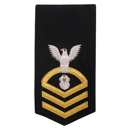 Navy E7 FEMALE Rating Badge: ND Navy Diver - seaworthy gold on blue - Hooyah Woodworks LLC