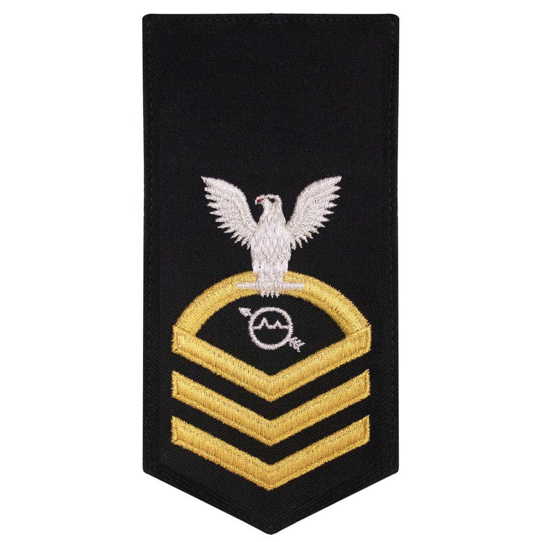 Navy E7 FEMALE Rating Badge: OS Operations Specialist - seaworthy gold on blue - Hooyah Woodworks LLC