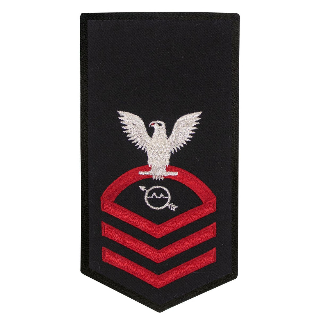 Navy E7 FEMALE Rating Badge: OS Operations Specialist - seaworthy red on blue - Hooyah Woodworks LLC