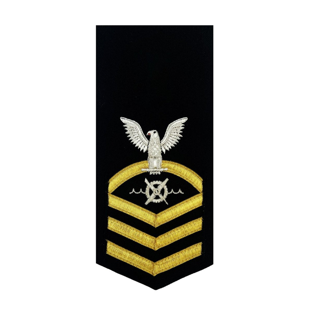 Navy E7 FEMALE Rating Badge: Robotics Warfare Specialist - vanchief on blue - Hooyah Woodworks LLC