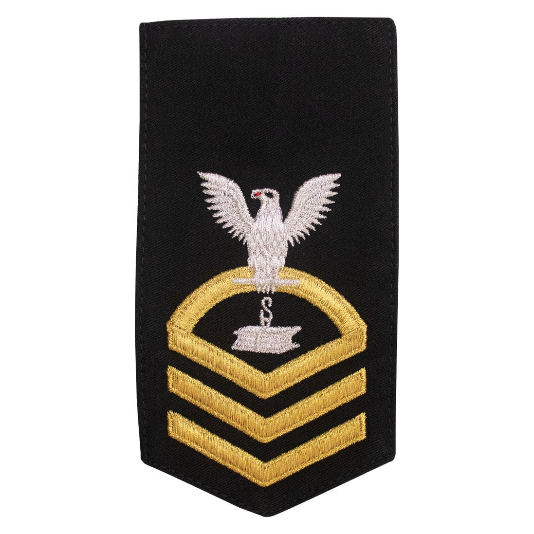 Navy E7 FEMALE Rating Badge: SW Steelworker - seaworthy gold on blue - Hooyah Woodworks LLC