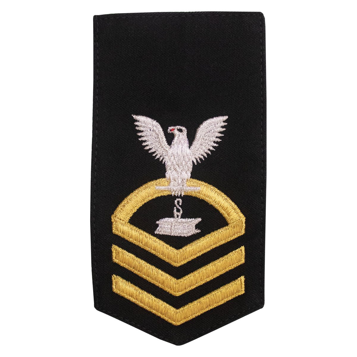 Navy E7 FEMALE Rating Badge: SW Steelworker - seaworthy gold on blue - Hooyah Woodworks LLC