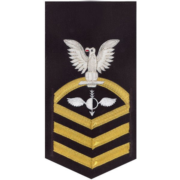 Navy E7 MALE Rating Badge: Aerographer's Mate - vanchief on blue - Hooyah Woodworks LLC