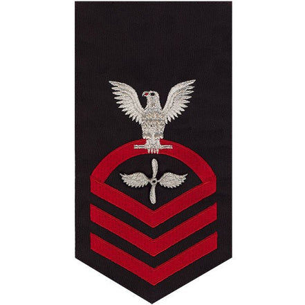 Navy E7 MALE Rating Badge: Aviation Machinist's Mate - seaworthy red on blue - Hooyah Woodworks LLC