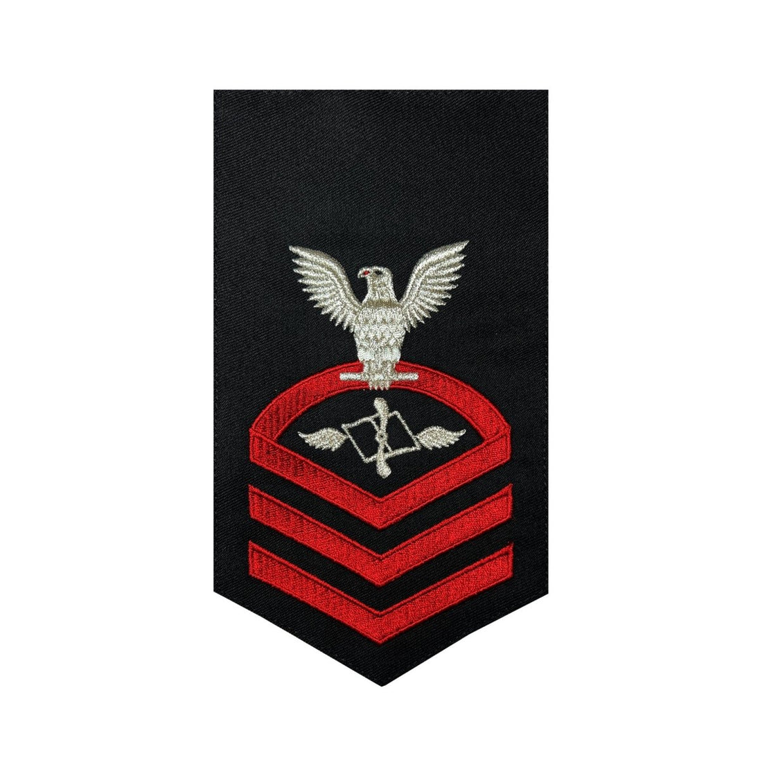 Navy E7 MALE Rating Badge: Aviation Maintenance Administrationman - seaworthy red on blue - Hooyah Woodworks LLC