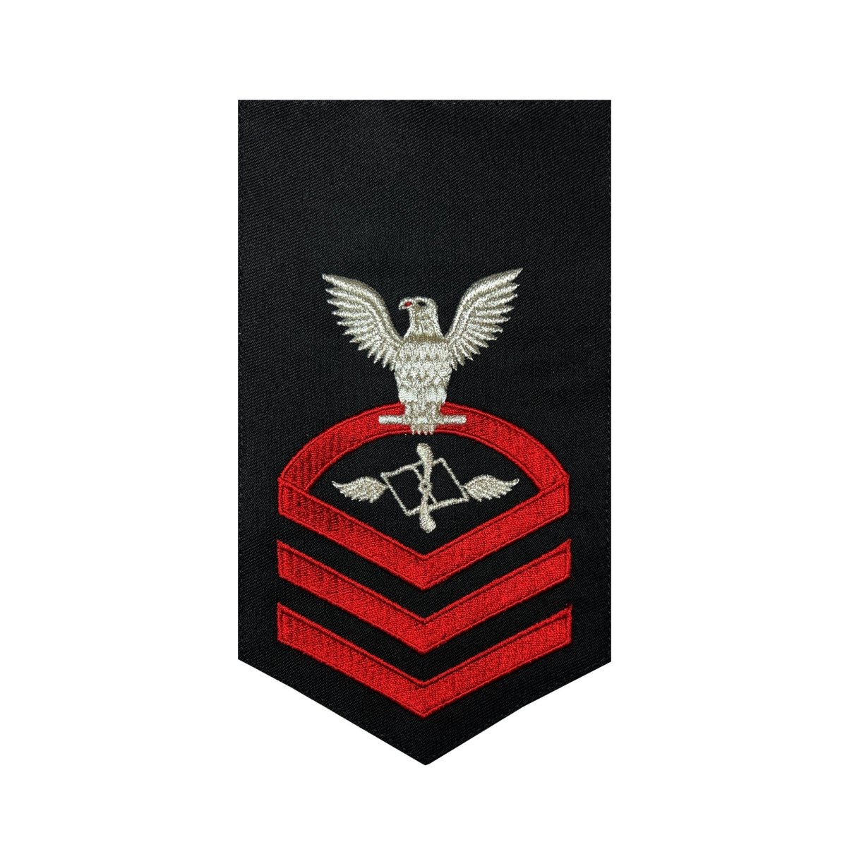 Navy E7 MALE Rating Badge: Aviation Maintenance Administrationman - seaworthy red on blue - Hooyah Woodworks LLC