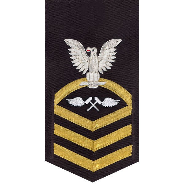 Navy E7 MALE Rating Badge: Aviation Structure Mechanic - vanchief on blue - Hooyah Woodworks LLC