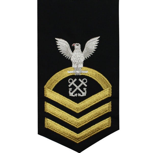Navy E7 MALE Rating Badge: Boatswains Mate - seaworthy gold on blue - Hooyah Woodworks LLC