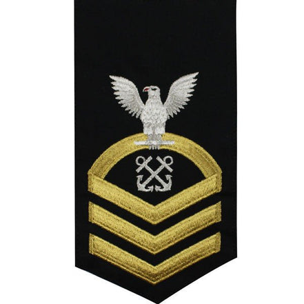 Navy E7 MALE Rating Badge: Boatswains Mate - seaworthy gold on blue - Hooyah Woodworks LLC