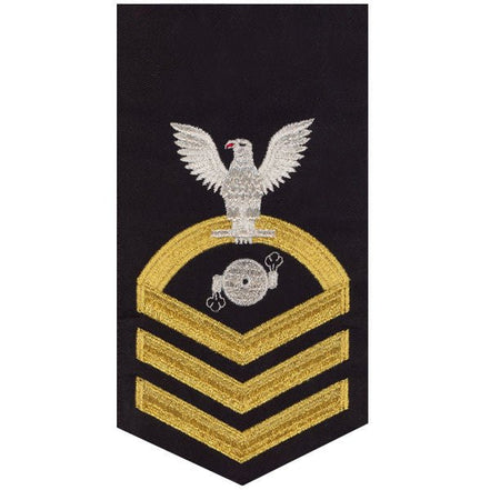 Navy E7 MALE Rating Badge: Boiler Technician - seaworthy gold on blue - Hooyah Woodworks LLC