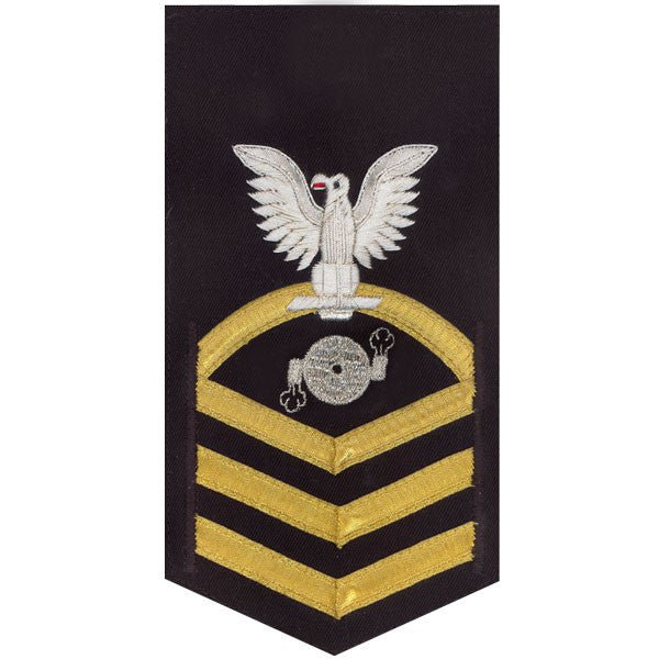 Navy E7 MALE Rating Badge: Boiler Technician - vanchief on blue - Hooyah Woodworks LLC