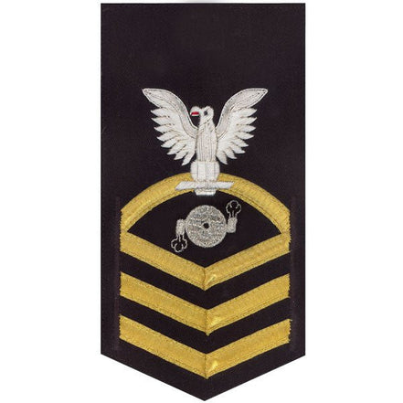 Navy E7 MALE Rating Badge: Boiler Technician - vanchief on blue - Hooyah Woodworks LLC