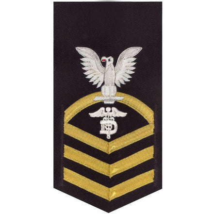 Navy E7 MALE Rating Badge: Dental Technician - vanchief on blue - Hooyah Woodworks LLC