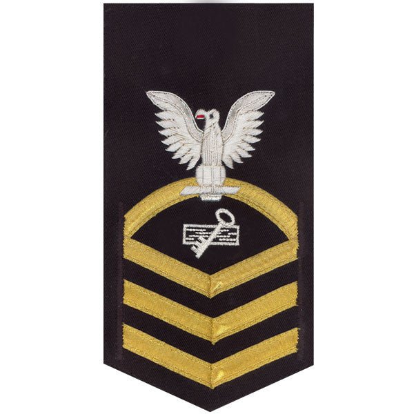 Navy E7 MALE Rating Badge: Disbursing Clerk - vanchief on blue - Hooyah Woodworks LLC