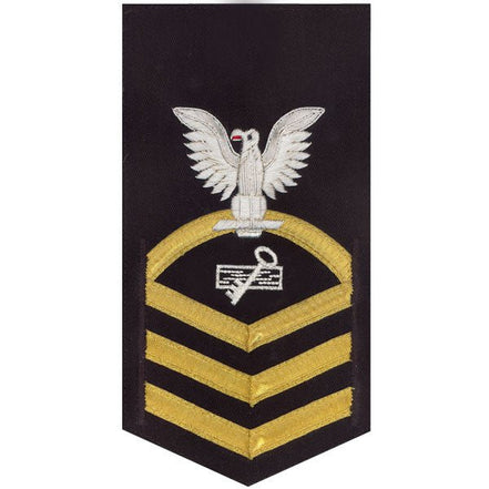 Navy E7 MALE Rating Badge: Disbursing Clerk - vanchief on blue - Hooyah Woodworks LLC
