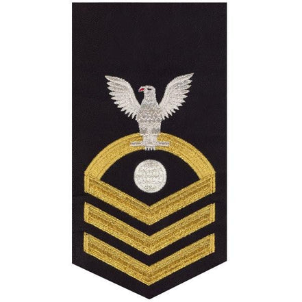 Navy E7 MALE Rating Badge: Electrician's Mate - seaworthy gold on blue - Hooyah Woodworks LLC