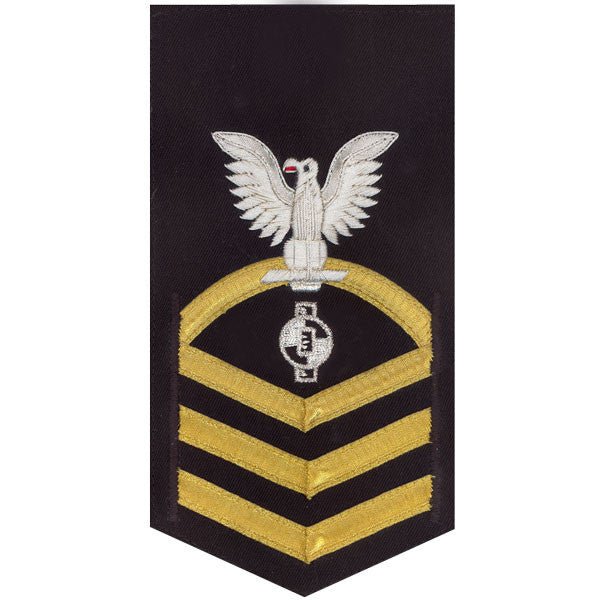 Navy E7 MALE Rating Badge: Engineering Aide - vanchief on blue - Hooyah Woodworks LLC