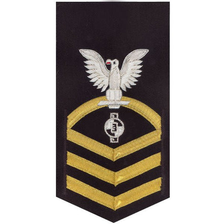 Navy E7 MALE Rating Badge: Engineering Aide - vanchief on blue - Hooyah Woodworks LLC