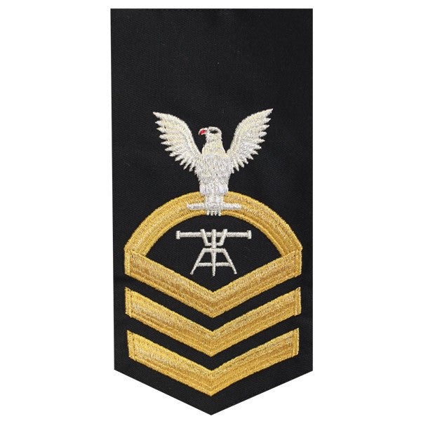 Navy E7 MALE Rating Badge: Fire Control Technician - seaworthy gold on blue - Hooyah Woodworks LLC