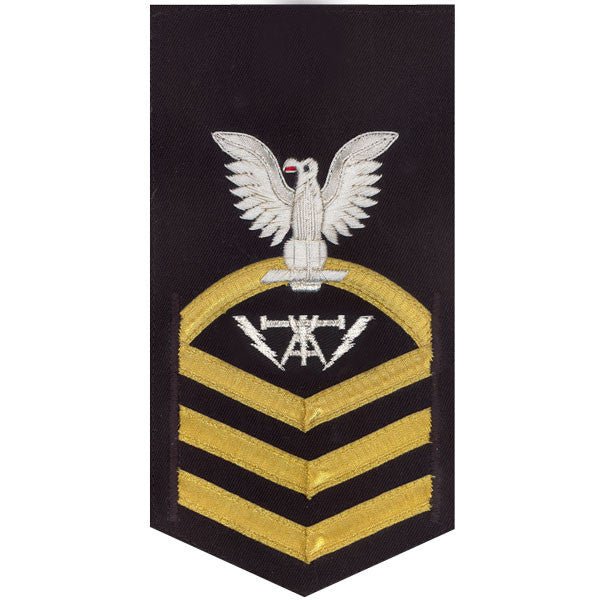 Navy E7 MALE Rating Badge: Fire Controlman - vanchief on blue - Hooyah Woodworks LLC
