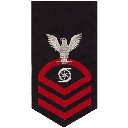 Navy E7 MALE Rating Badge: Gas Turbine System Technician - seaworthy red on blue - Hooyah Woodworks LLC