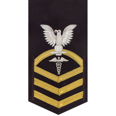 Navy E7 MALE Rating Badge: Hospital Corpsman - vanchief on blue - Hooyah Woodworks LLC
