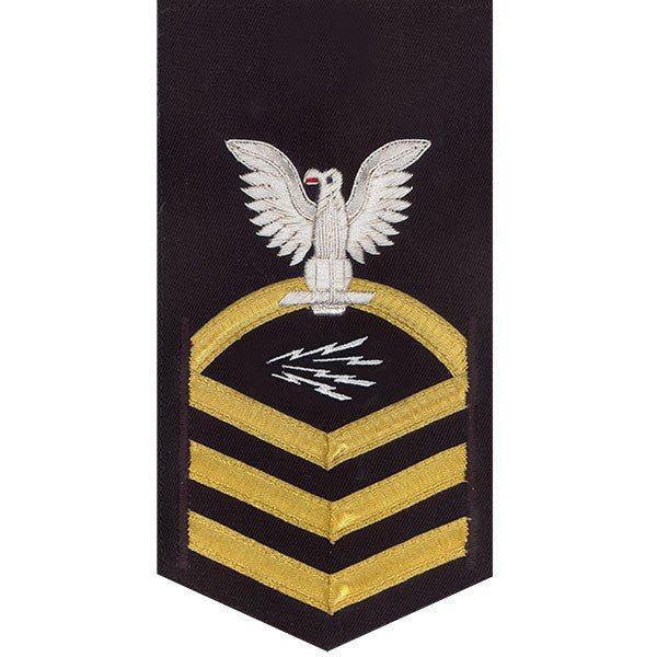 Navy E7 MALE Rating Badge: Information Technician Specialist - vanchief on blue - Hooyah Woodworks LLC