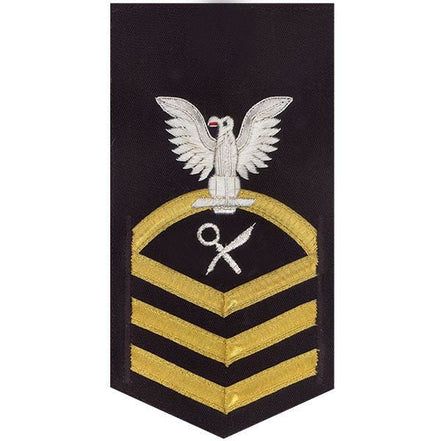 Navy E7 MALE Rating Badge: Intelligence Specialist - vanchief on blue - Hooyah Woodworks LLC